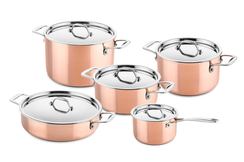 Kupferpfannen-Set 5-teilig
