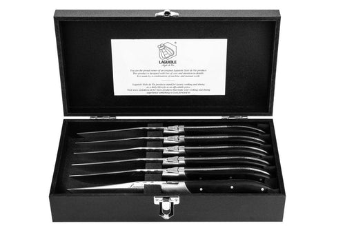 Laguiole Style de Vie Steakmessen Steakmessen Zwart Ebbenhout 'Luxury Line' 8718719300046 LuxSteakZwart afbeelding